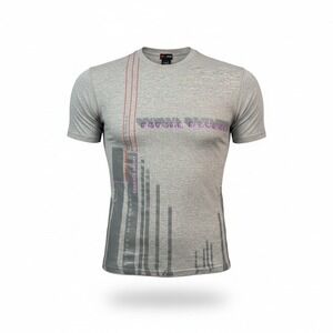 Vintage Versace Sport Mens Future‎ Movement Graphic T-Shirt Grey XXXL